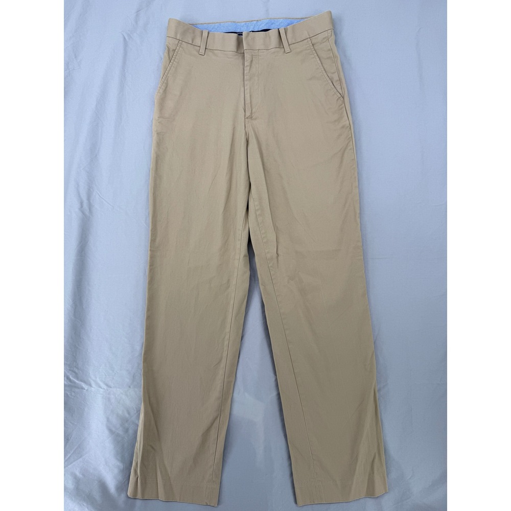 Tommy Hilfiger Boys Khaki Chino Pants Size 16 Tan Stretch Cotton School Uniform